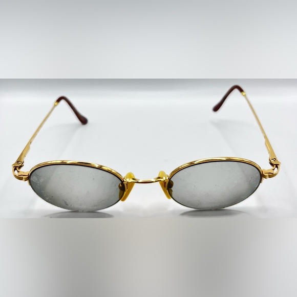 Vintage Vuillet Vega Prestige 386 Gold Oval Half-Rim Sunglasses Frames Only - Picture 3 of 8